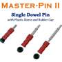 MASTER Pin II 100pk Single Dowel Pin Diamond shape with Plastic Sleeves and Rubber Caps - Diamond Shape help prevent movements 100pk #407