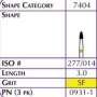 SHOFU FG Hybrid Reg - 0931 Diamond  Gr-it SF SUPER FINE Super Fine Length 3.0-6pk # 0931
