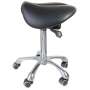 FLIGHT DENTAL - Flight Split Saddle Stool, Pneumatic Height Adjustment, Five-Star Caster Base with Foot Ring, Black Color Only - # F2SSAD-603
