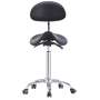 FLIGHT DENTAL - Flight Dental Systems Saddle Stool with Backrest, Single Saddle Design, Pneumatic Adjustable, Five-Star Caster Base, Black Upholstery Only - # FSSAD-605