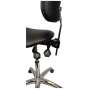 FLIGHT DENTAL - Flight Dental Systems Saddle Stool with Backrest, Single Saddle Design, Pneumatic Adjustable, Five-Star Caster Base, Black Upholstery Only - # FSSAD-605