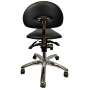 FLIGHT DENTAL - Flight Dental Systems Saddle Stool with Backrest, Single Saddle Design, Pneumatic Adjustable, Five-Star Caster Base, Black Upholstery Only - # FSSAD-605