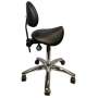 FLIGHT DENTAL - Flight Dental Systems Saddle Stool with Backrest, Single Saddle Design, Pneumatic Adjustable, Five-Star Caster Base, Black Upholstery Only - # FSSAD-605