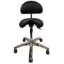 FLIGHT DENTAL - Flight Dental Systems Saddle Stool with Backrest, Single Saddle Design, Pneumatic Adjustable, Five-Star Caster Base, Black Upholstery Only - # FSSAD-605