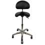 FLIGHT DENTAL - Flight Dental Systems Saddle Stool with Backrest, Single Saddle Design, Pneumatic Adjustable, Five-Star Caster Base, Black Upholstery Only - # FSSAD-605