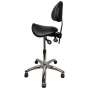 FLIGHT DENTAL - Flight Dental Systems Saddle Stool with Backrest, Single Saddle Design, Pneumatic Adjustable, Five-Star Caster Base, Black Upholstery Only - # FSSAD-605