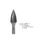 BESQUAL - Lathe Carbide Bur C 1/2 Flame - 1/4" Shank - # 303-123