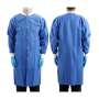 NUCARE - PREMIUM Lab Coats Polypropylene BLUE Small 10/Bag - # DLJ-CBS  Light weight  - Breathable -   Button front closure |  Elastic cuffs | Knee-length style  | Collar - # 991450