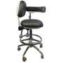 FLIGHT DENTAL - Flight Dental Systems FSASS-601 Deluxe Assistant Stool with Backrest, Foot Ring, Adjustable Armrest, Pneumatic Height Adjustment, Five-Star Caster Base - # FSASS-601