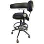 FLIGHT DENTAL - Flight Dental Systems FSASS-601 Deluxe Assistant Stool with Backrest, Foot Ring, Adjustable Armrest, Pneumatic Height Adjustment, Five-Star Caster Base - # FSASS-601