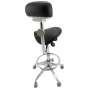 FLIGHT DENTAL - Flight Dental Systems Saddle Assistant Stool, Saddle Seat, Assistant Armrest, Foot Ring, Five-Star Caster Base, Black Upholstery Only - # FSSAD-607