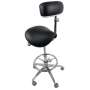 FLIGHT DENTAL - Flight Dental Systems Saddle Assistant Stool, Saddle Seat, Assistant Armrest, Foot Ring, Five-Star Caster Base, Black Upholstery Only - # FSSAD-607