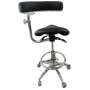 FLIGHT DENTAL - Flight Dental Systems Saddle Assistant Stool, Saddle Seat, Assistant Armrest, Foot Ring, Five-Star Caster Base, Black Upholstery Only - # FSSAD-607