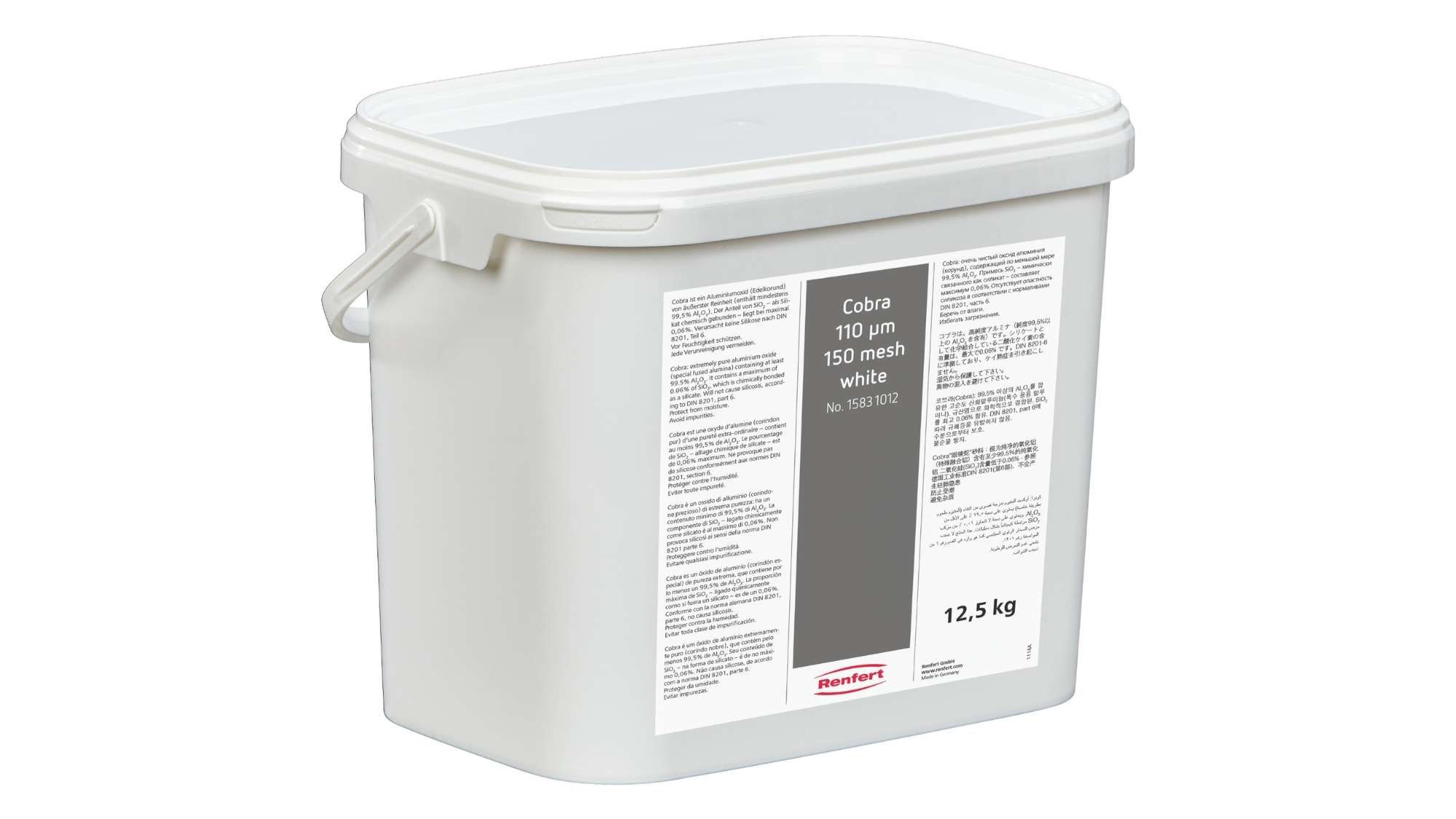 Renfert COBRA WHITE Aluminum Oxide 110micron ( 240gr ) 27.5lb-12.5kg - Mfg