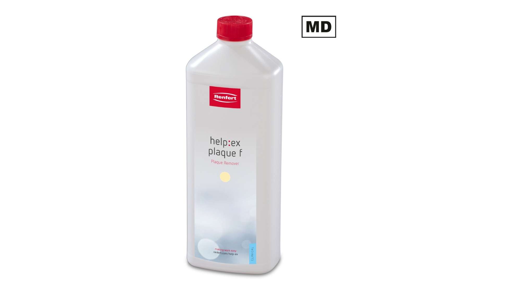 Renfert help:ex plaque f. (replace Symprofluid Universal) 4 x 1 l (4 x 0.26 gal) Ready-to-use, acidic cleaning liquid for usein combination with the SYMP