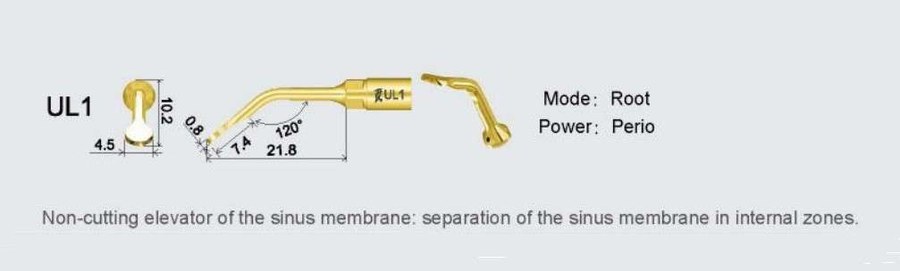 UL1 Sinus lift - Non Cutting Membrane Elevator 4.5 diam For Woodpecker Ultrasurgery & Mectron compatible replacement part