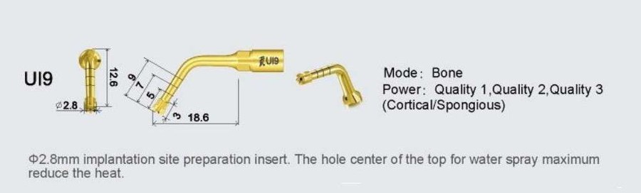 EASYSMILE - UI9 Implant Preparation 2.8mm x 12.8mm long For Woodpecker Ultrasurgery & Mectron compatible replacement part