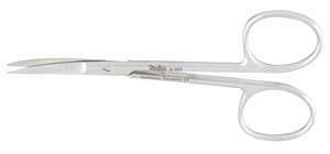 MILTEX 4in Iris curved surgical scissors with a smooth blade and sharp tips