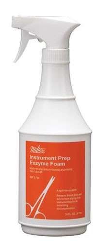 MILTEX Instrument Prep Enzyme Foaming Spray for pre-cleaning of soiled
