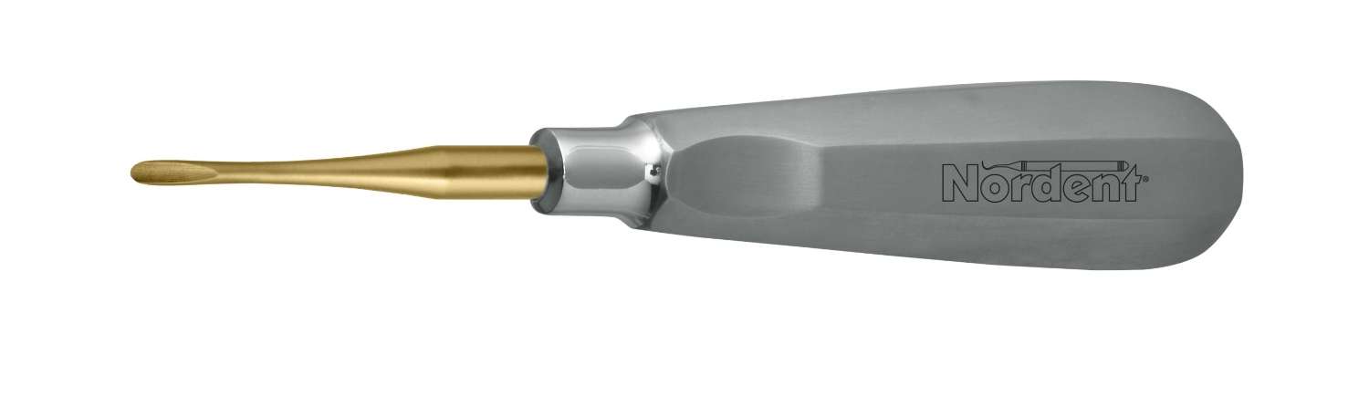 Nordent #81 Titanium-Coated Modified Apexo Straight Elevator with a 3.0mm Blade - #E81T