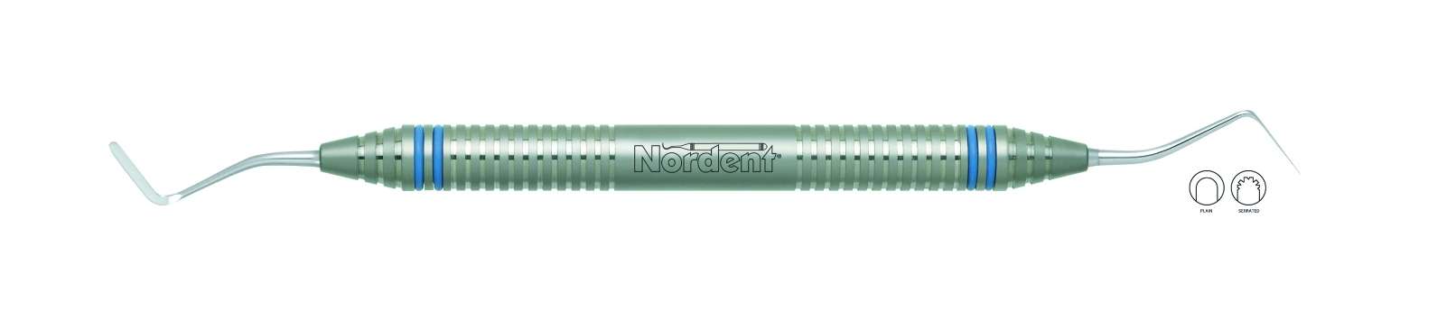 Nordent Gingival Cord Packer, DE, Plain, #N122 (Opposing Angles) - DuraLiteÂ® ColorRings - Restorative Flat ends