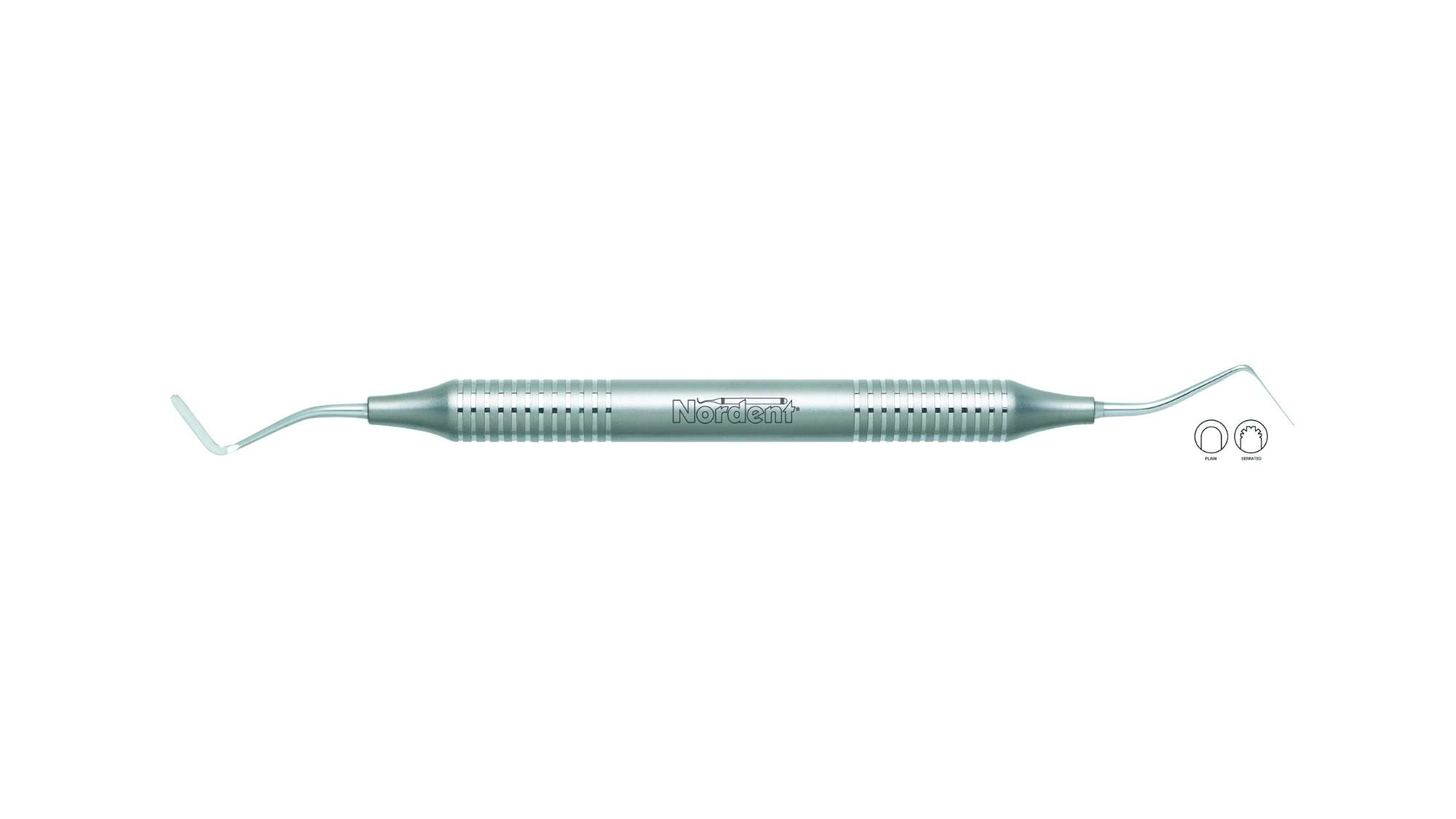 Nordent Gingival Cord Packer, DE, Serrated, #N122 (Opposing Angles) - DuraLiteÂ® ROUND - Restorative Round ends