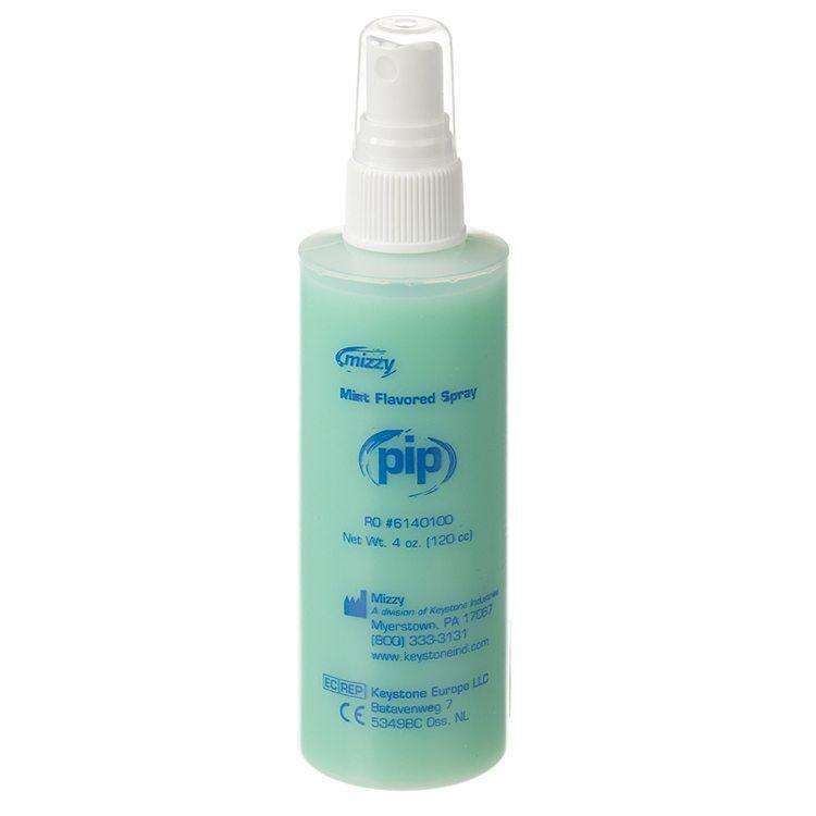 Keystone Industries PIP Mizzy 4oz. Spray Bottle, mint flavor. Wetting agent can be sprayed onto