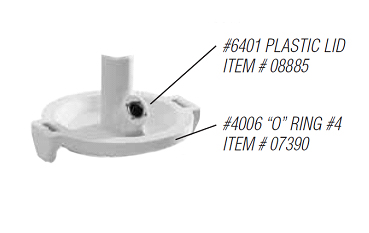Whip Mix VAC-U-MIXER #6401 Plastic Lid With Nylon Bearing And O Ring #4 - For use with #4450 300ml