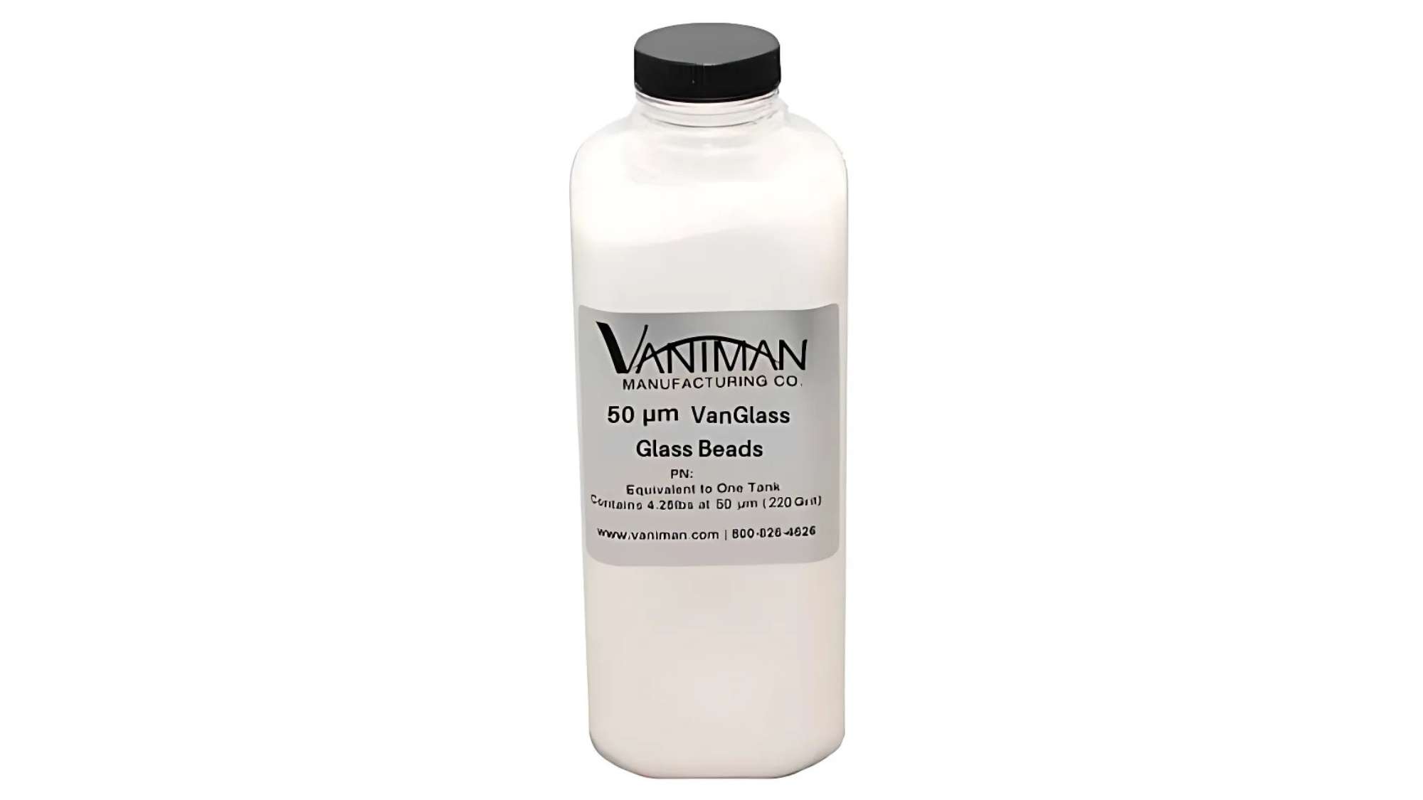 Vaniman 50µ Glass Bead (single Tank) - High Quality Glass Bead Abrasive Media (3.5 Lbs. Box)- Vanglass
