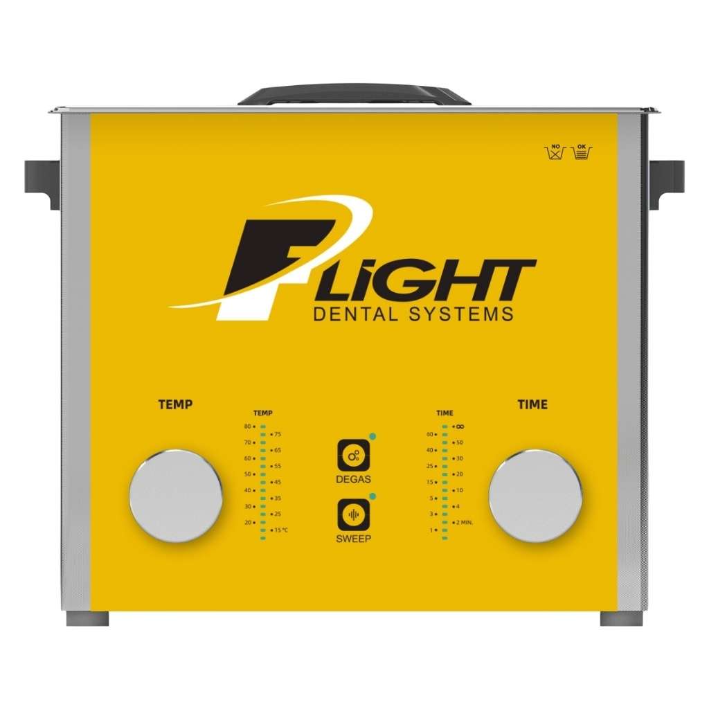 Flight Dental Systems Flight SonicArc Ultrasonic Cleaner 3.2L, 120/60W Ultrasonic Power, 200W Heating, 40kHz Frequency, Compact Stainless Steel Tank