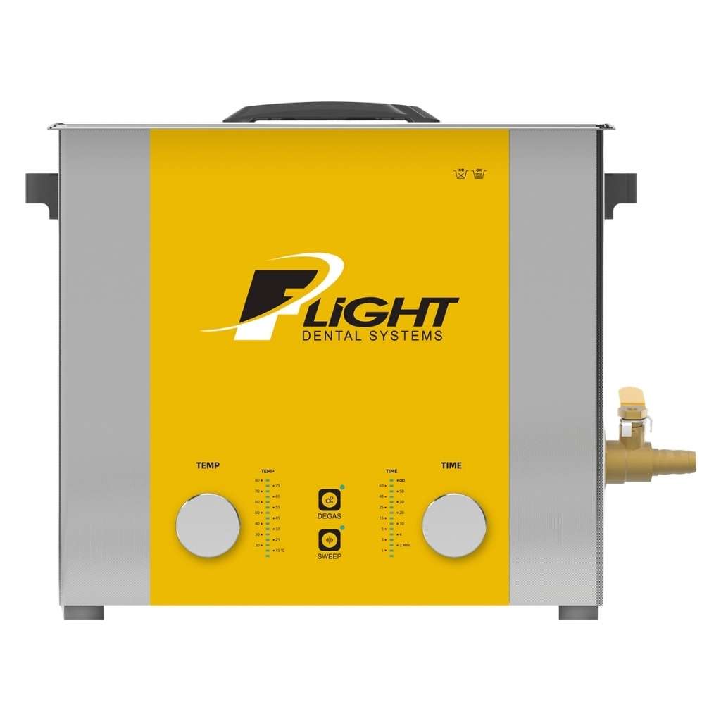 Flight Dental Systems Flight SonicArc Ultrasonic Cleaner 10L, 240/120W Ultrasonic Power, 400W Heating, 40kHz Frequency, Stainless Steel Tank, Digital Timer and He