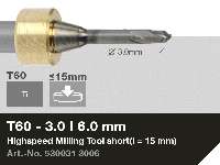 imes-icore Original CORiTEC High-Speed Milling Tool for cobalt-chrome, titanium workflows. 3 mm diameter, 6 mm shank. - # 530031 3006