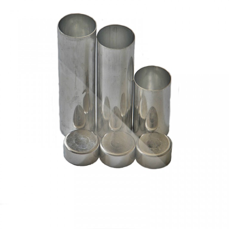 Ecco Empty Aluminum Cartridge with Cap included x100 - Medium size - 25.4mm/1in Diameter For Flexible Injection Machines: