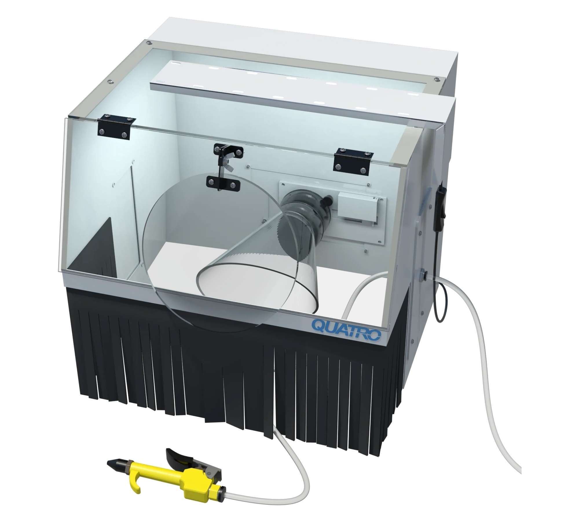 Quatro LED ClearView Milling - compressed air gun, rectangular nozzle - # 2-0058-0040 - Illuminated WorkBench Containment Box / Workstation