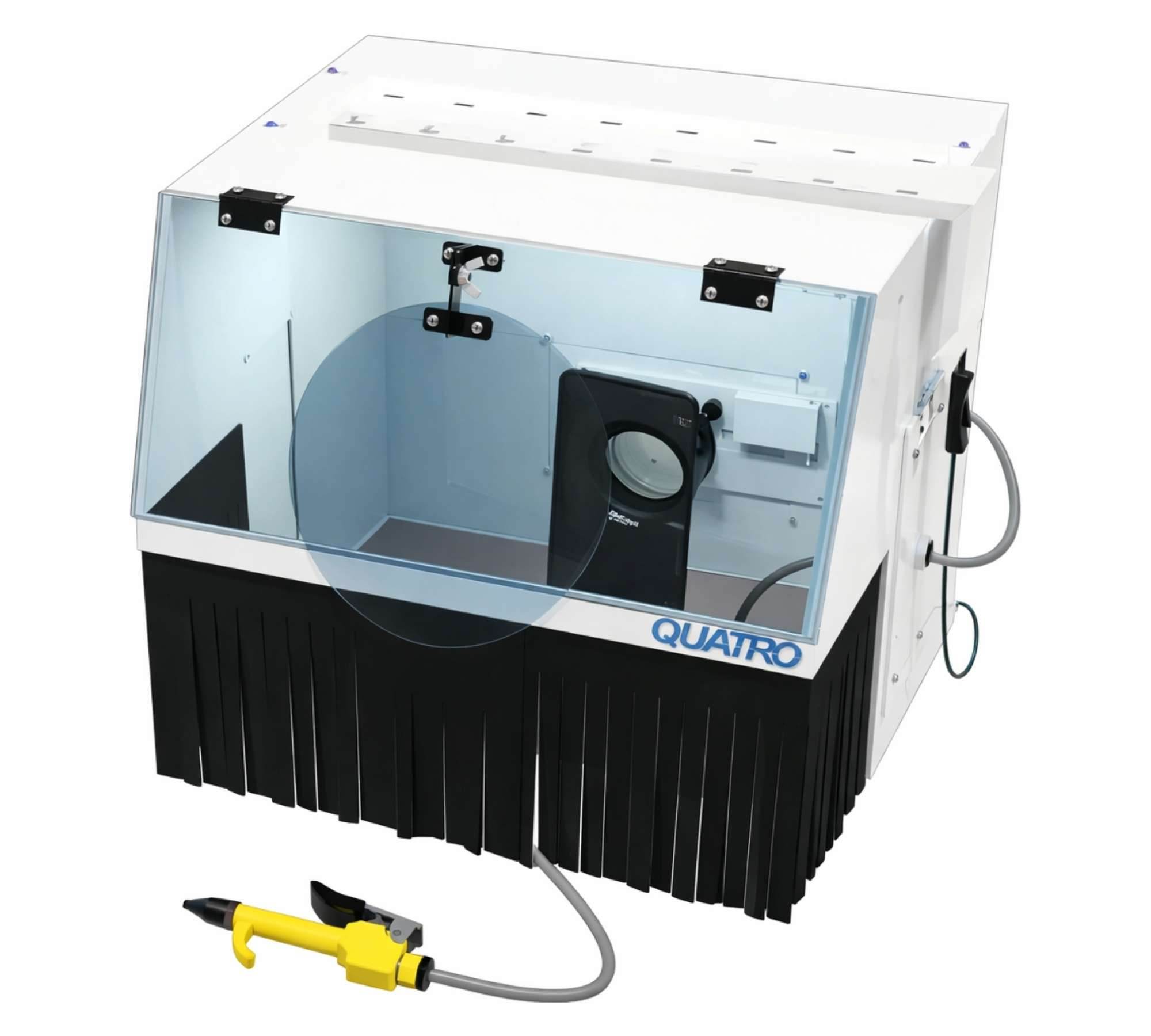 Quatro LED ClearView Milling with ASV - compressed air gun, rectangular nozzle - # 2-0058-0042 - Illuminated WorkBench Containment Box / Workstatio