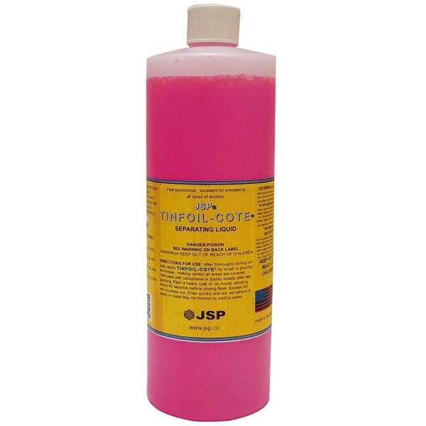 JSP Tin-Foil-Cote Separating Liquid 32oz Bottle. Clean and easy separation