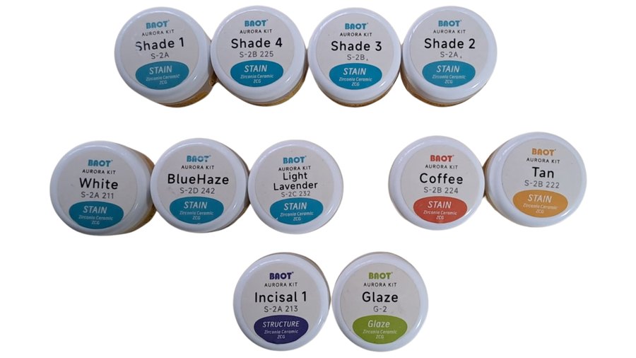 MIIYEN Aurora Stain and Glaze System Basic Kit with stain shade pots and glaze
