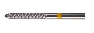 NK-4  Cylinder Round End - Diamond Cut Super Fine - YELLOW Tungsten Carbide Burs - HP - 3/32 Shank - #Q0235FE