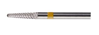 NK-1  Cylinder Flat End - Diamond Cut Super Fine - YELLOW Tungsten Carbide Burs - HP - 3/32 Shank - #YW120 L040EFC #L023