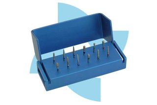 ATTRITOR - FG- Crown & Bridge Preparation Anterior Kit Clinical 10 pieces ASSORTED - INCLUDES ALUMINUM BUR BLOCK - Autoc