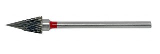 82-TXF  Cone Diamond Cut Fine RED - 3/32 HP Shank -Laboratory Tungsten Carbide Burs #R161-60 - SMX0613 ( )
