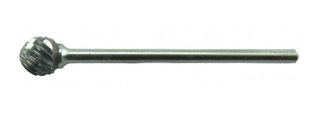 52-D  Round Spiral Cut Medium Tungsten Carbide Burs- HP 3/32 Shank